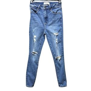 Abercrombie & Finch Women's High Rise Curve Love Tear Jeans